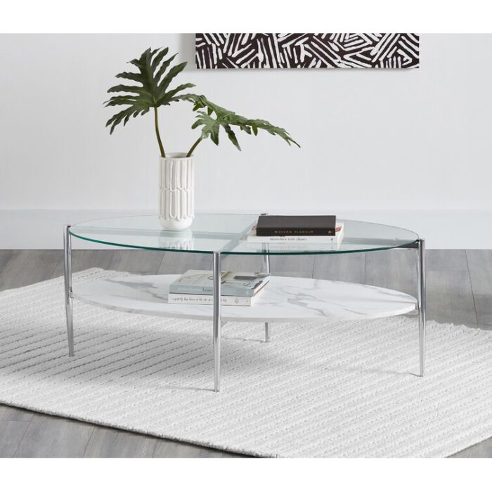 Keir Glass Top Coffee Table - Chic Decora