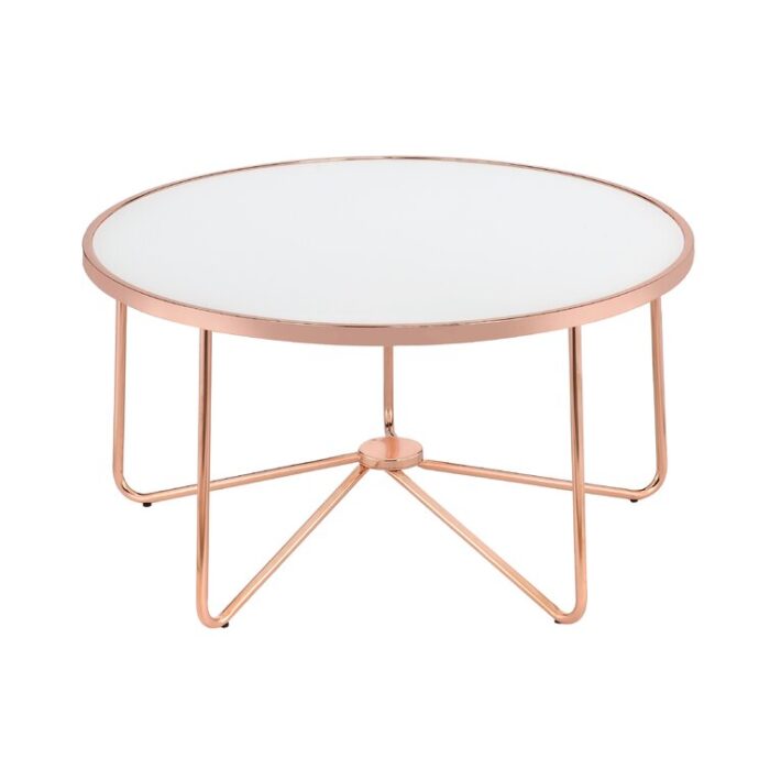 Keiran 34″ X 34″ X 18″ Frosted Glass Coffee Table - Chic Decora