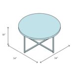 Keiran 34″ X 34″ X 18″ Frosted Glass Coffee Table - Chic Decora