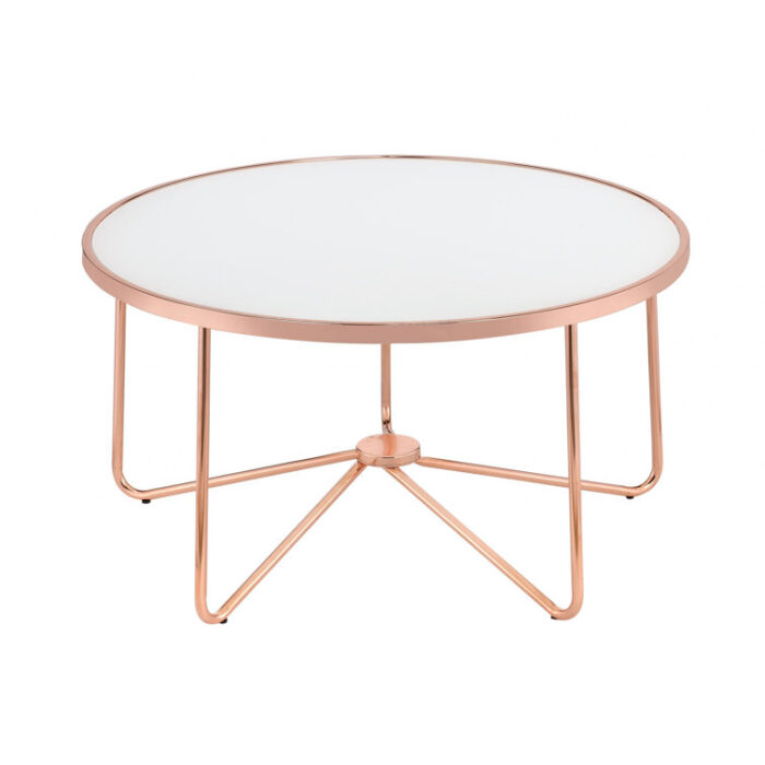 Keiran 34″ X 34″ X 18″ Frosted Glass Coffee Table - Chic Decora