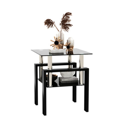 Tempered Glass Tabletop With Metal Legs - Chic Decora