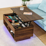 Kheira Lift Top Coffee Table with RGB LED Light Strip - Chic Decora