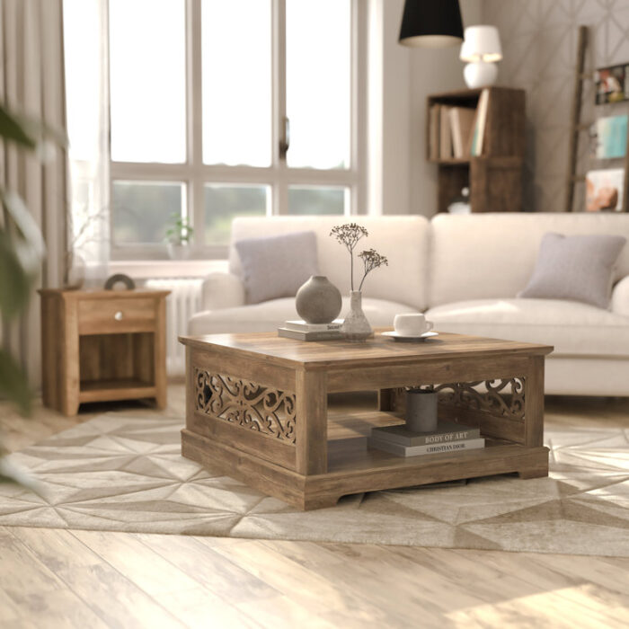 Korbin Coffee Table with Storage - Chic Decora