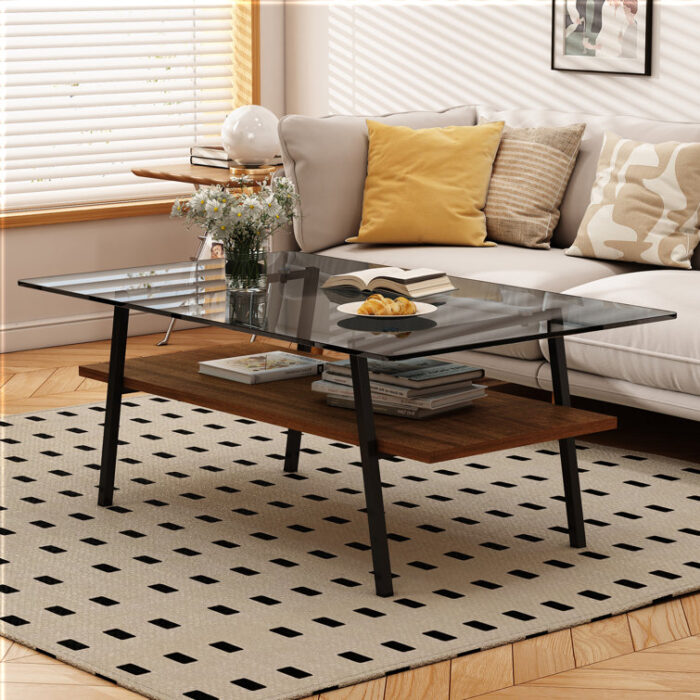 Kotone Glass Top Coffee Table - Chic Decora