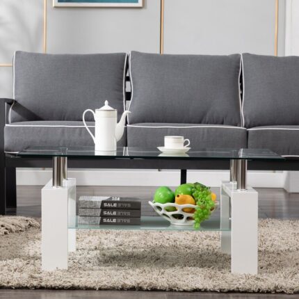 Kutlay Glass Top Coffee Table - Chic Decora