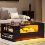 Lillien Modern Coffee Table with RGB LED Light Strip - Chic Decora