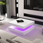 LED Light Coffee Table for Living Room with Storage Drawers - Chic Decora