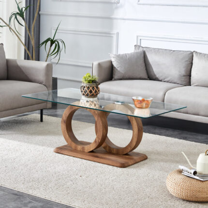 Bueso Glass Top Coffee Table - Chic Decora