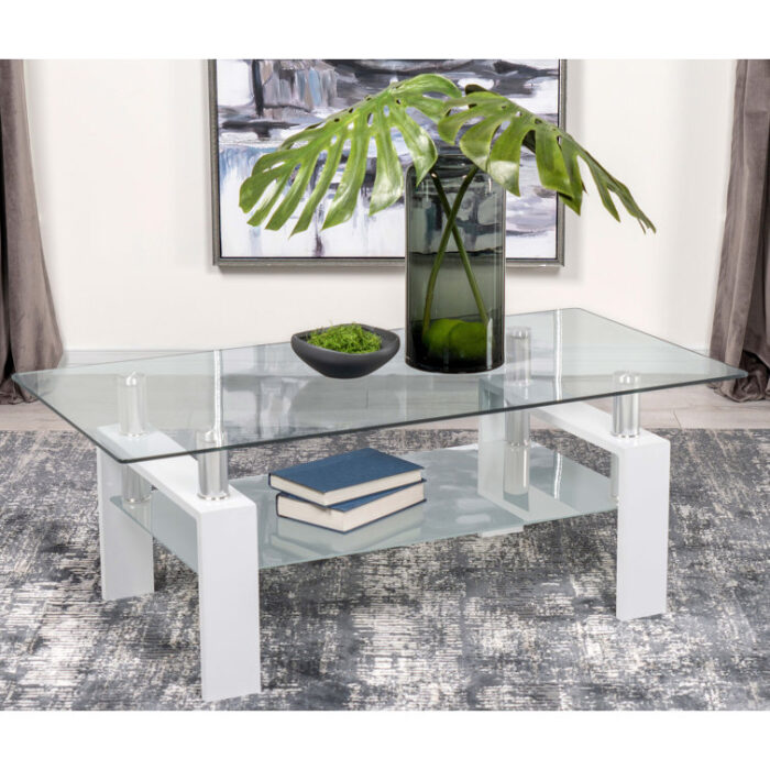 Lasell Glass Top Coffee Table - Chic Decora