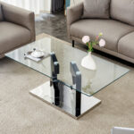 Lesh 47″ W Glass Top Single Coffee Table - Chic Decora