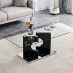 Lesh 47″ W Glass Top Single Coffee Table - Chic Decora