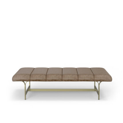 Lorinda Upholstered Vegan Leather Coffee Table with Metal Base - Chic Decora