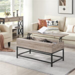 Lurdes Lift Top Coffee Table with Storage & Metal legs - Chic Decora