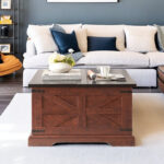 Maci Farmhouse Square Coffee Table with Hidden Storage Compartment - Chic Decora