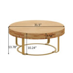 Maddix Solid Wood Top Coffee Table - Chic Decora