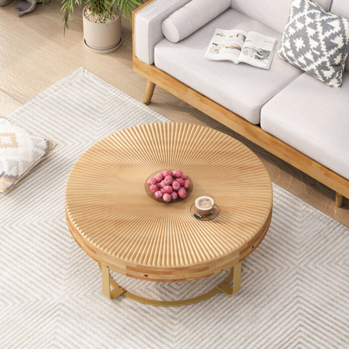 Maddix Solid Wood Top Coffee Table - Chic Decora