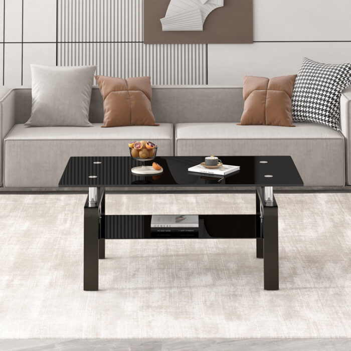 Maeya Glass Top Single Coffee Table - Chic Decora