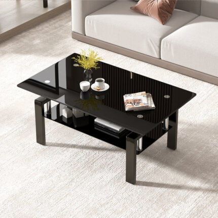 Maeya Glass Top Single Coffee Table - Chic Decora