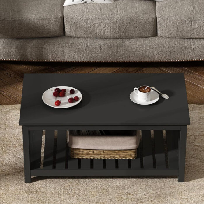 Maliah Solid Wood Top Single Coffee Table - Chic Decora