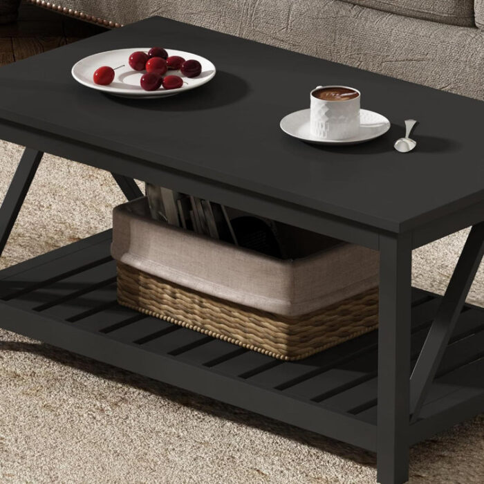 Maliah Solid Wood Top Single Coffee Table - Chic Decora