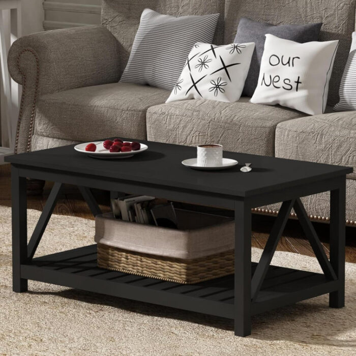 Maliah Solid Wood Top Single Coffee Table - Chic Decora