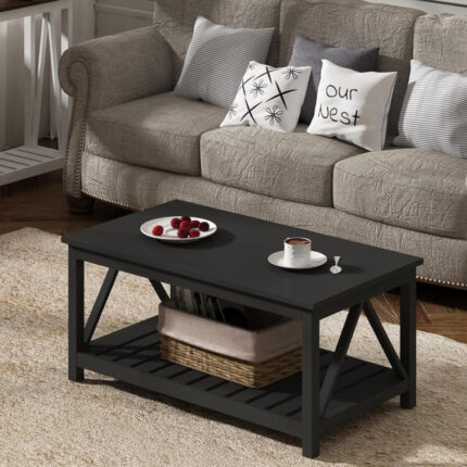 Maddix Solid Wood Top Coffee Table - Chic Decora