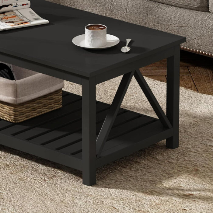 Maliah Solid Wood Top Single Coffee Table - Chic Decora