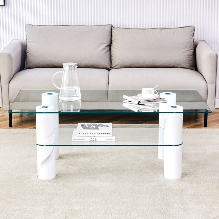 Mandile Glass Top Single Coffee Table - Chic Decora