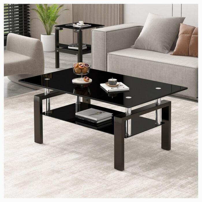 Marlise Glass Top Coffee Table - Chic Decora