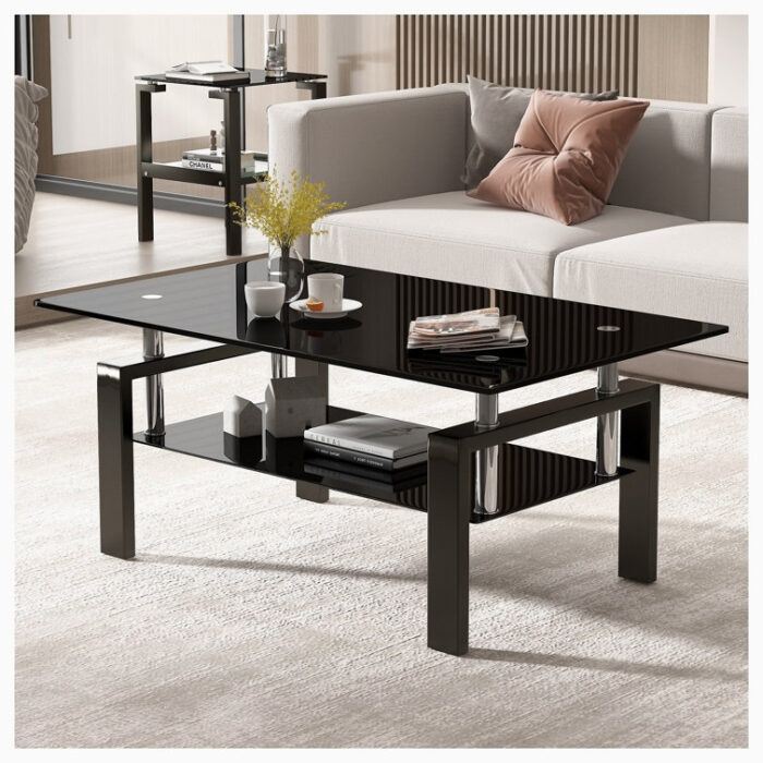 Marlise Glass Top Coffee Table - Chic Decora