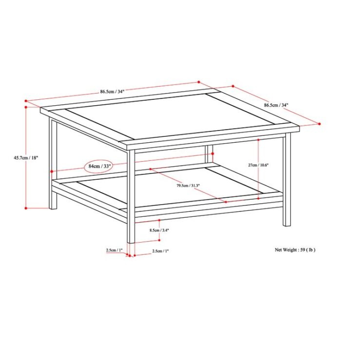 Martines Solid Wood Top Coffee Table - Chic Decora