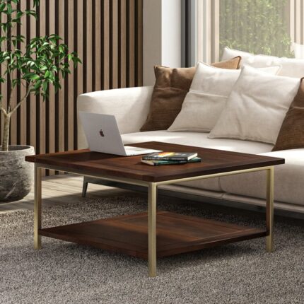 Martines Solid Wood Top Coffee Table - Chic Decora