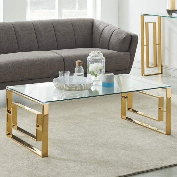 Menzel Glass Top Coffee Table - Chic Decora