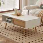 Millbury Rattan Coffee Table, Mid Century Side Table, Accent Table - Chic Decora