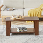 Modern And Minimalist Double Layered Rectangular Coffee Table And Coffee Table - Chic Decora