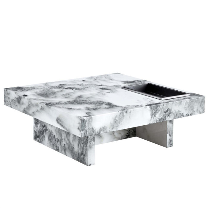 Modern And Practical Coffee Table With Imitation Marble Patterns - Chic Decora