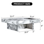 Modern And Practical Coffee Table With Imitation Marble Patterns - Chic Decora