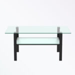 Modern Simple Transparent Glass Coffee Table with open shelf - Chic Decora