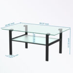 Modern Simple Transparent Glass Coffee Table with open shelf - Chic Decora