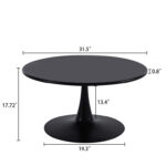 Modern Solid Metal Base Round Coffee Table - Chic Decora