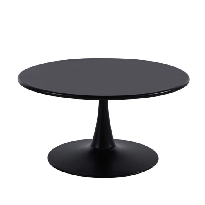 Modern Solid Metal Base Round Coffee Table - Chic Decora