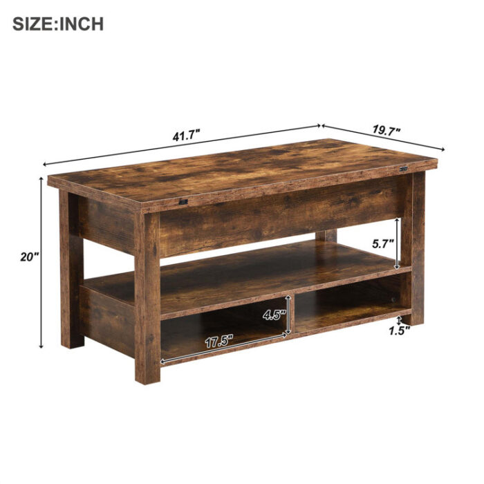 Multi-Functional Coffee Table With Open Shelves - Chic Decora