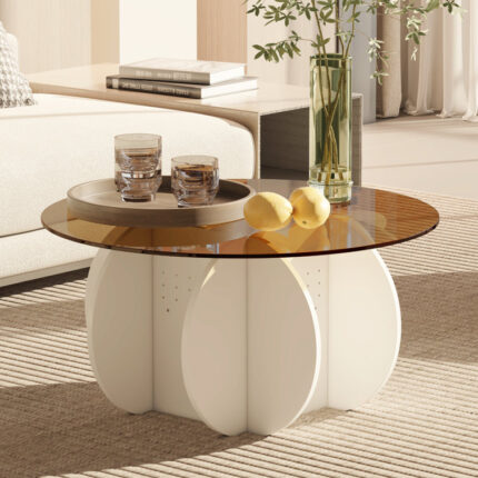 Nahira Glass Top Single Coffee Table - Chic Decora