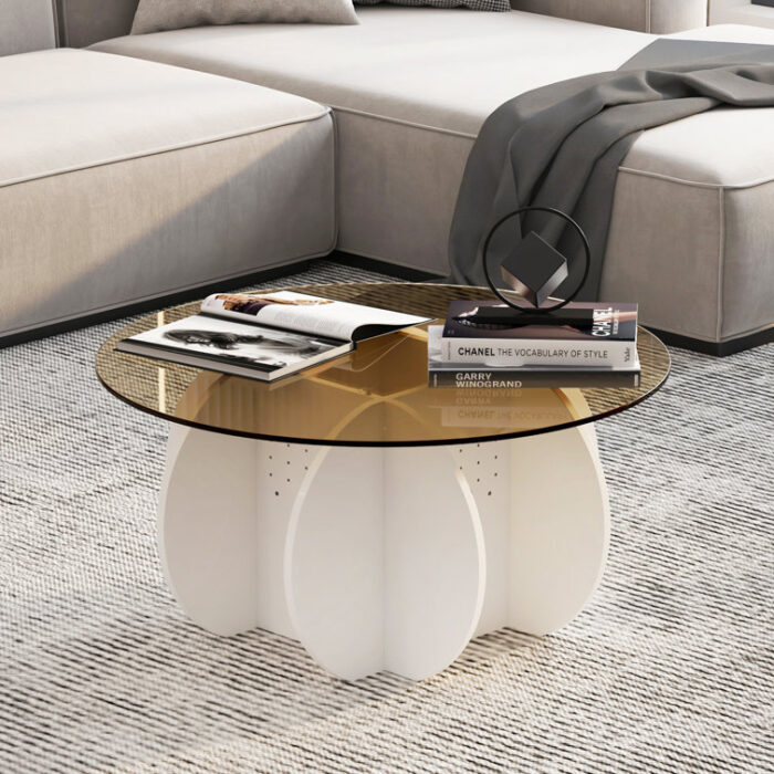 Nahira Glass Top Single Coffee Table - Chic Decora