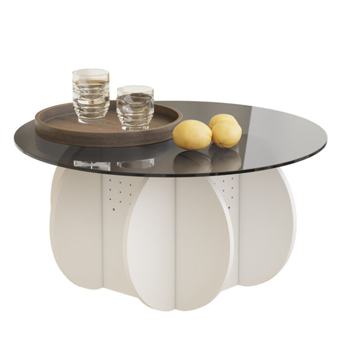 Nahira Glass Top Single Coffee Table - Chic Decora