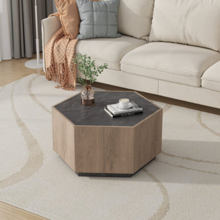 Sled Oval Coffee Table with Storage - Chic Decora