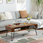 Neta Walnut Coffee Table with Storage - Chic Decora