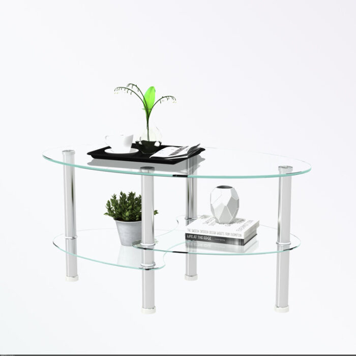 Norwin Glass Top Single Coffee Table - Chic Decora