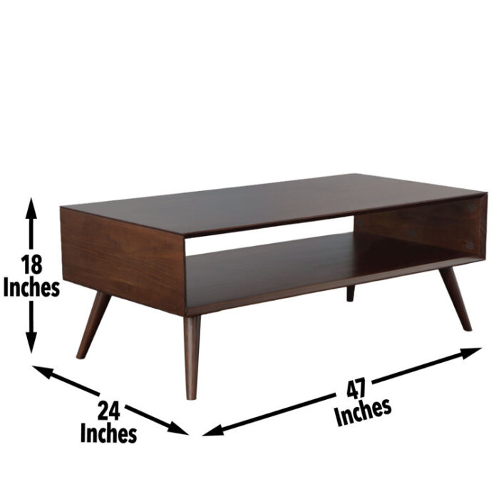 Ohler Solid Wood Coffee Table with Storage - Chic Decora