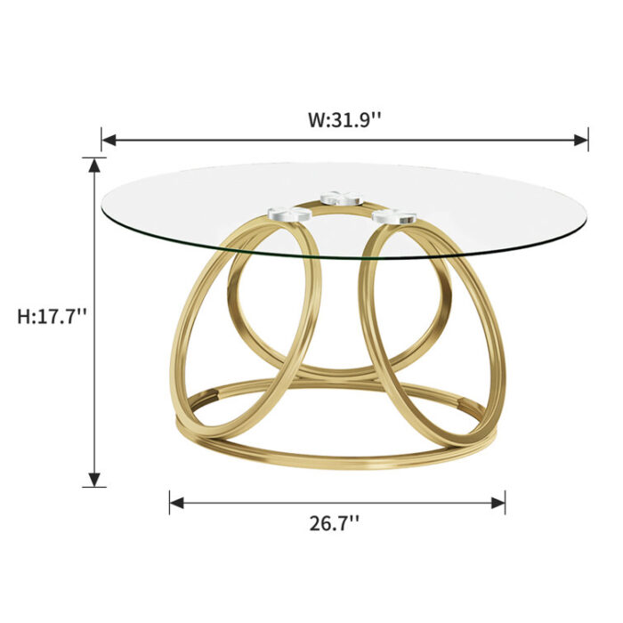 Paloalto Glass Top Coffee Table - Chic Decora